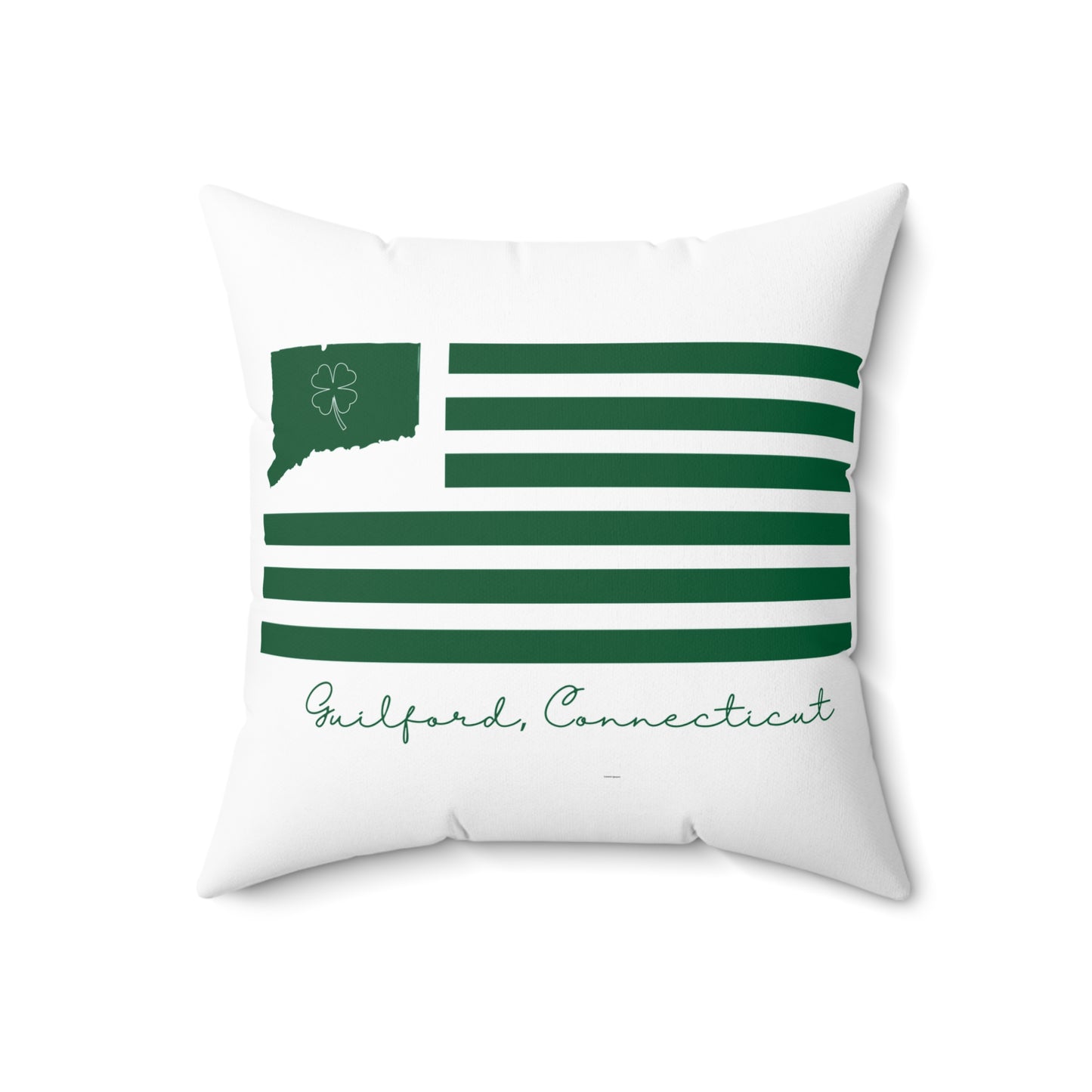 Guilford Connecticut St. Patrick’s Day Flag Spun Polyester Square Pillow