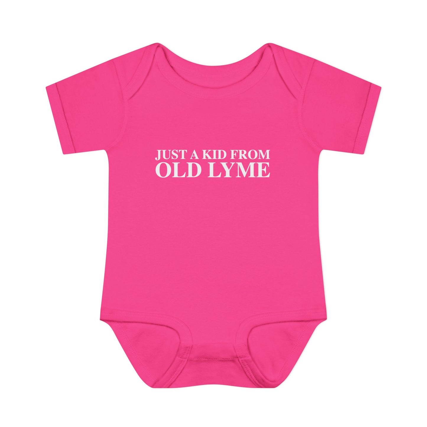 Just a kid from Old Lyme Infant Baby Rib Bodysuit