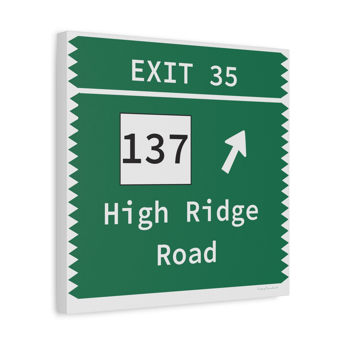 Vintage Merritt Parkway Exit 35 Sign Matte Canvas, Stretched, 1.25"