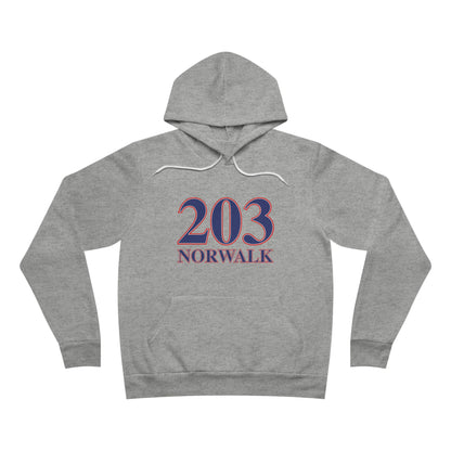 203 Norwalk Red, White & Blue Unisex Sponge Fleece Pullover Hoodie