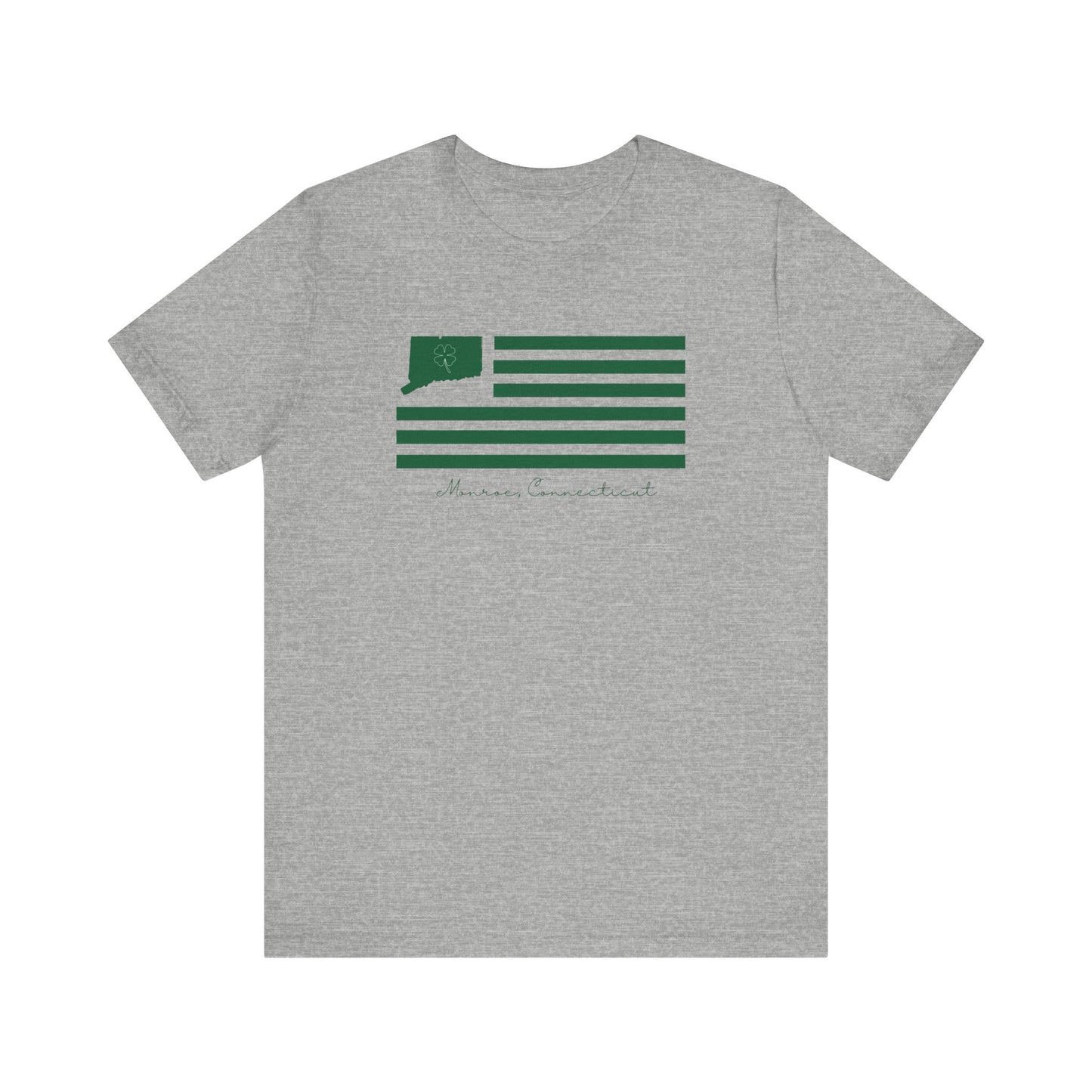 Monroe Connecticut St Patrick’s Day Flag Unisex Jersey Short Sleeve T-Shirt