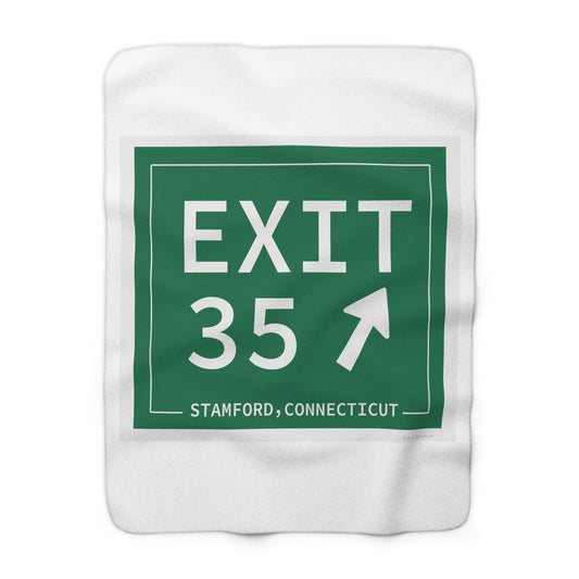 Vintage Exit 35 Merritt Parkway Sign Sherpa Fleece Blanket