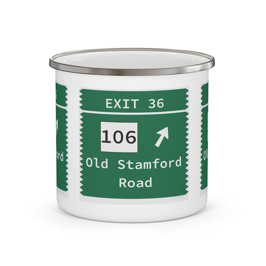 Vintage Merritt Parkway Exit 36 Sign Enamel Camping Mug
