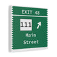 Vintage Merritt Parkway Exit 48 Sign Matte Canvas, Stretched, 1.25"