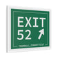 Vintage Exit 52  Merritt Parkway Sign Matte Canvas, Stretched, 1.25"