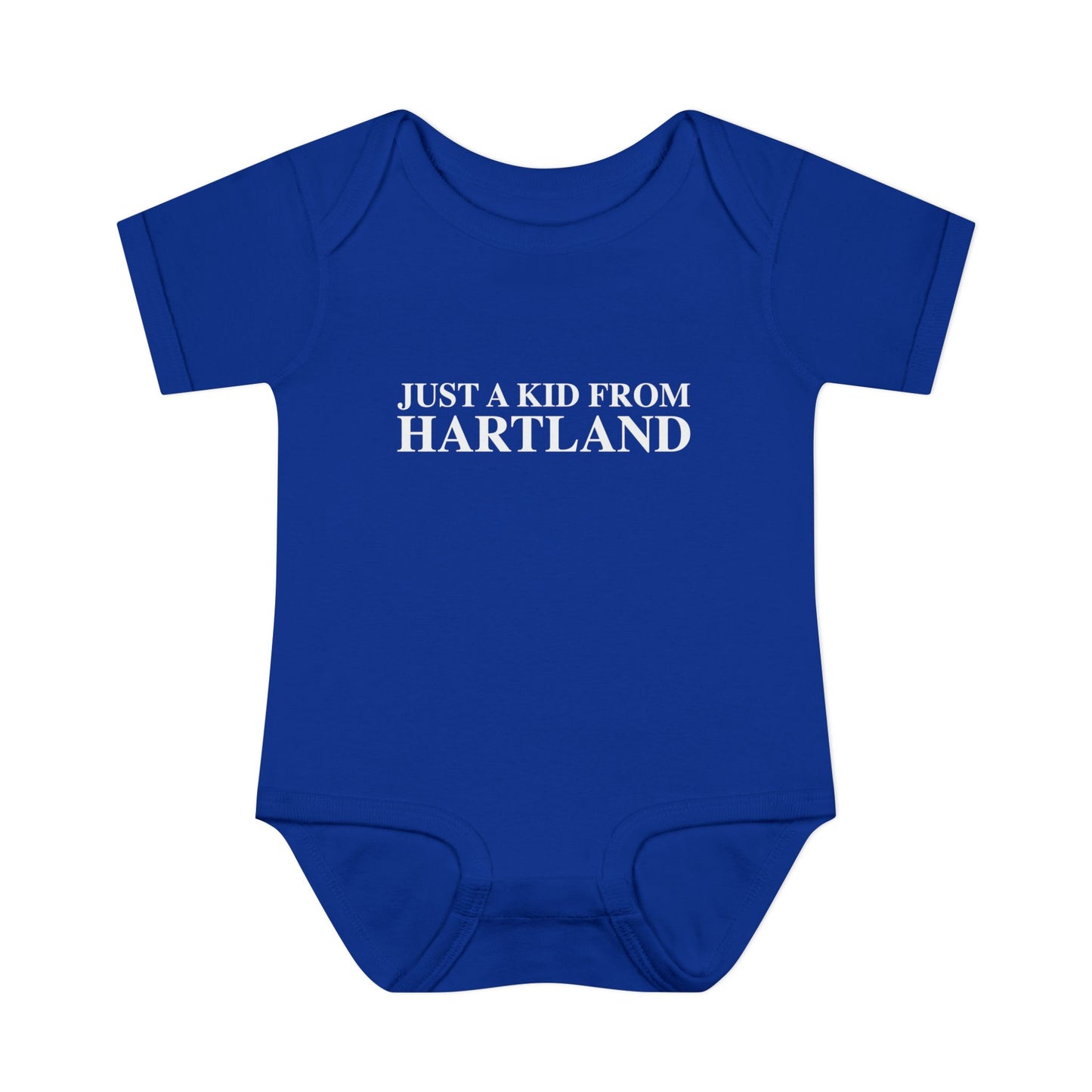 Just a kid from Hartland Infant Baby Rib Bodysuit