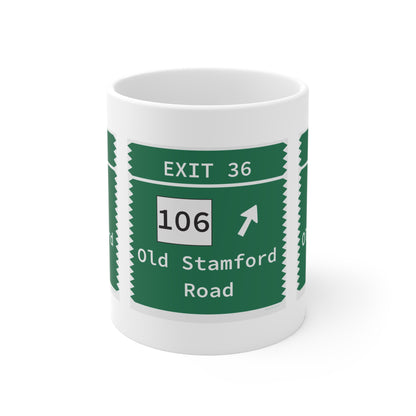 Vintage Merritt Parkway Exit 36 Sign Mug 11oz