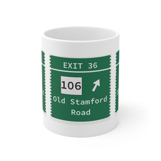 Vintage Merritt Parkway Exit 36 Sign Mug 11oz
