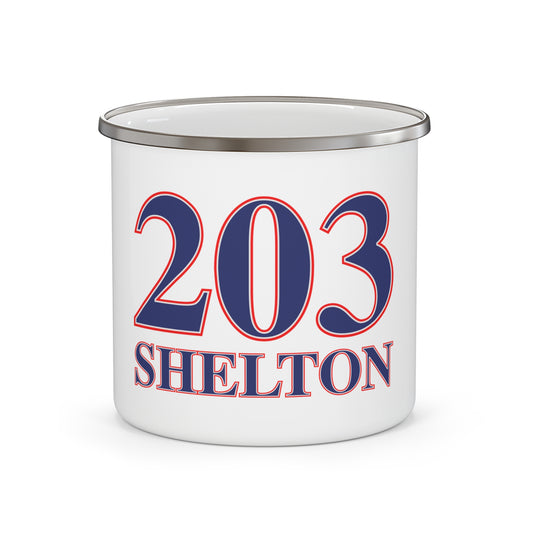 203 Shelton Red White & Blue Enamel Camping Mug