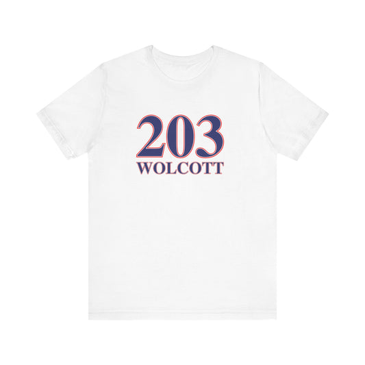 203 Wolcott Red White & Blue Unisex Jersey Short Sleeve T-Shirt