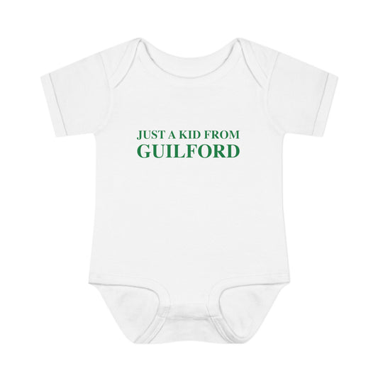 Just a kid from Guilford Infant Baby Rib Bodysuit