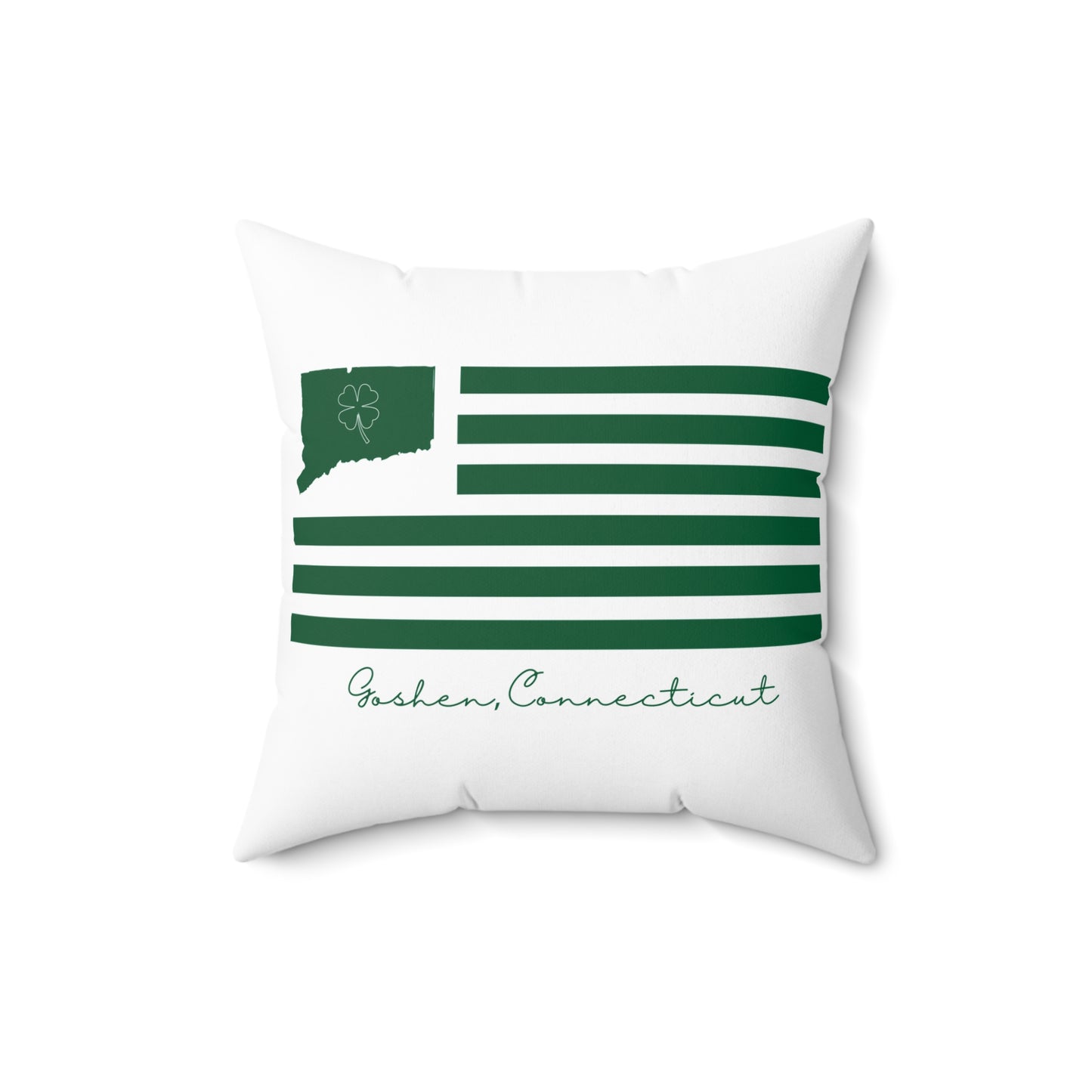 Goshen Connecticut St. Patrick’s Day Flag Spun Polyester Square Pillow