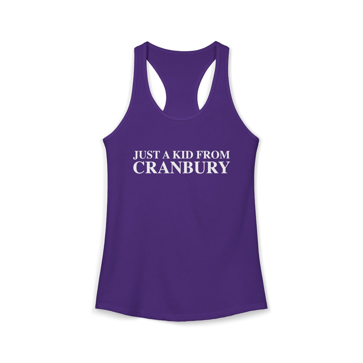 Just a kid from Cranbury Women's Ideal Racerback Tank Top