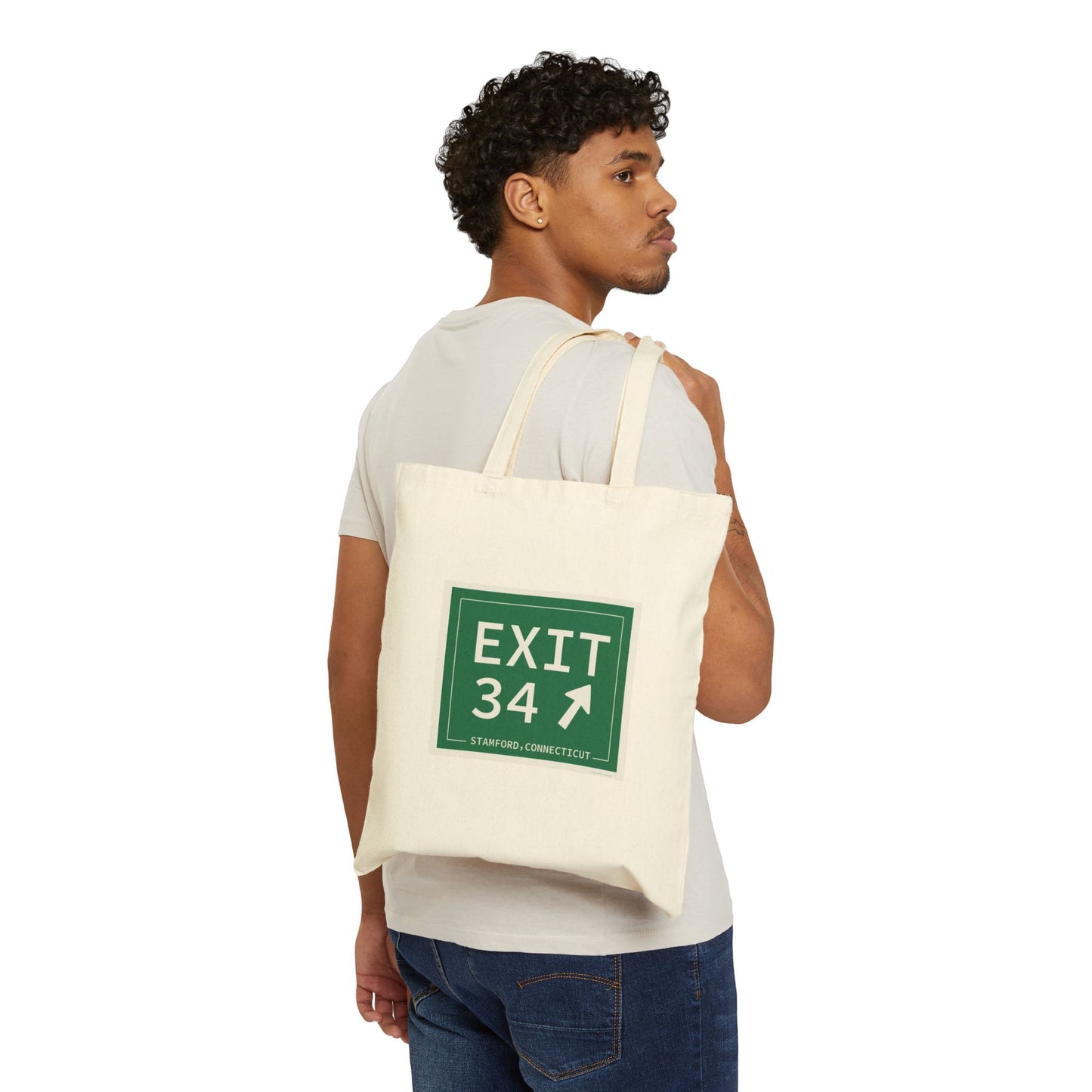 Vintage Exit 34 Merritt Parkway Sign Cotton Canvas Tote Bag