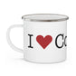 I Heart Cos Cob. Enamel Camping Mug