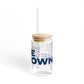 Love Newtown Glass Can with Straw and Lid, 16oz