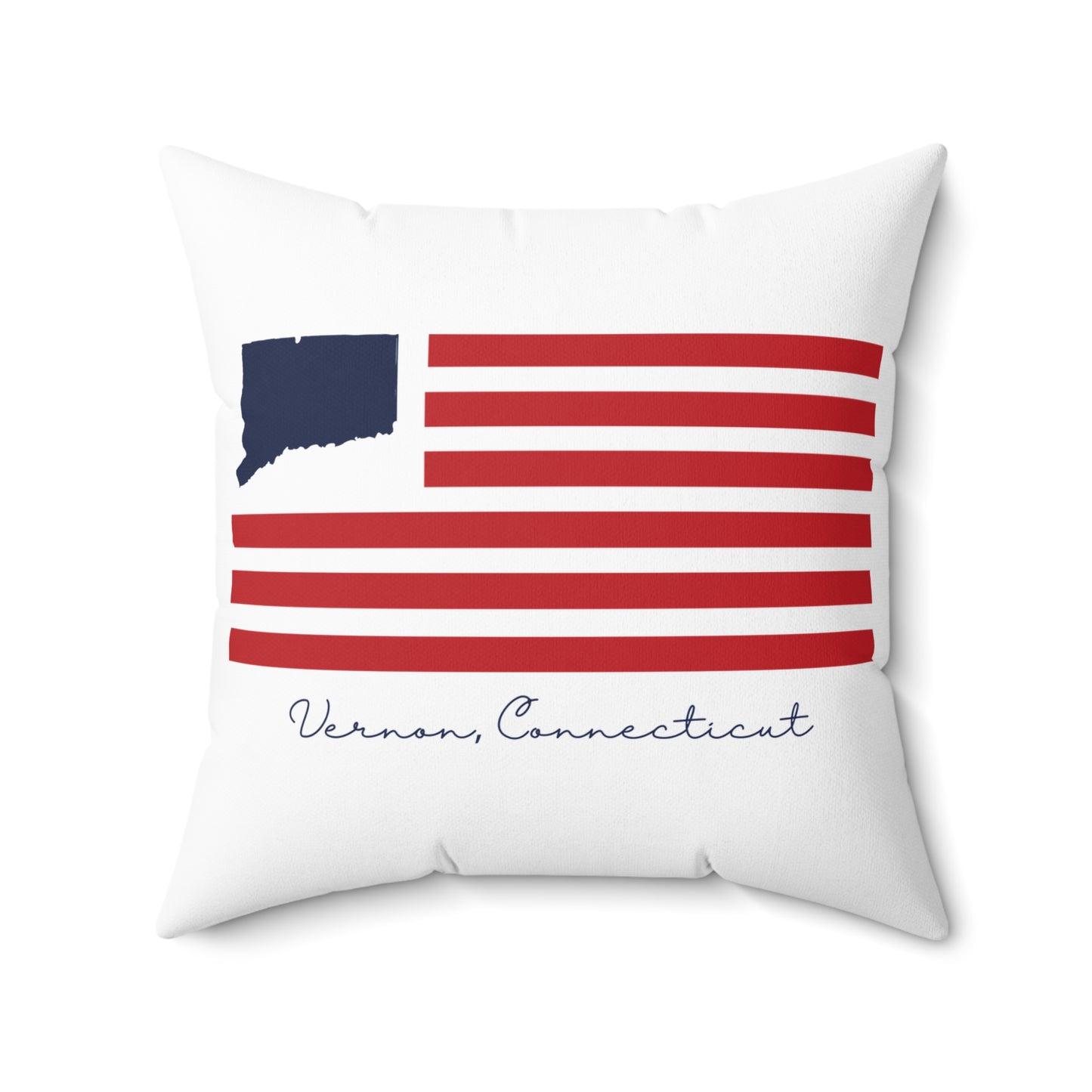 Vernon Connecticut Flag Spun Polyester Square Pillow