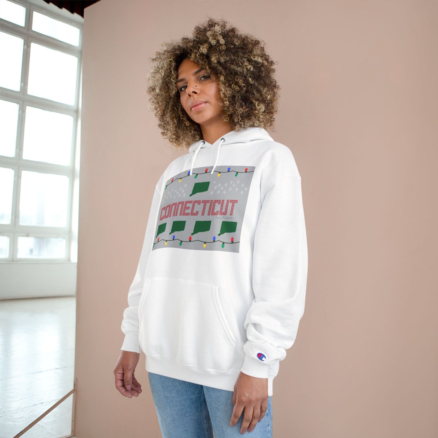 Connecticut Ugly Holiday Champion Hoodie Sweatshirt