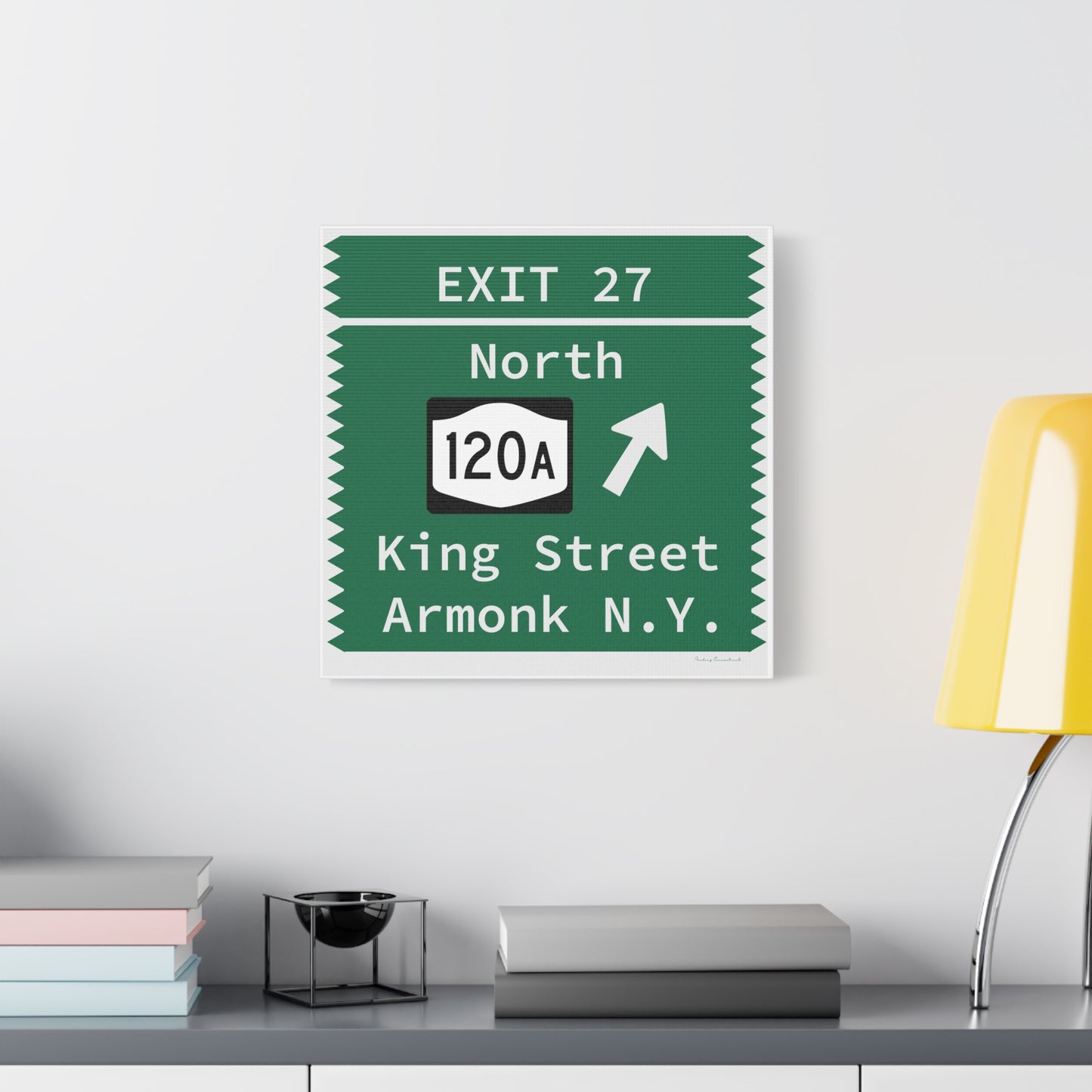Vintage Merritt Parkway Exit 27 Sign Matte Canvas, Stretched, 1.25"
