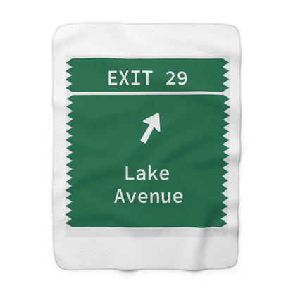 Vintage Merritt Parkway Exit 29 Sign Sherpa Fleece Blanket