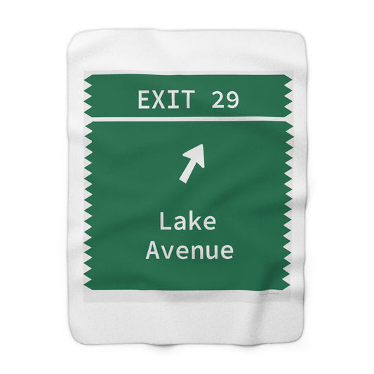 Vintage Merritt Parkway Exit 29 Sign Sherpa Fleece Blanket