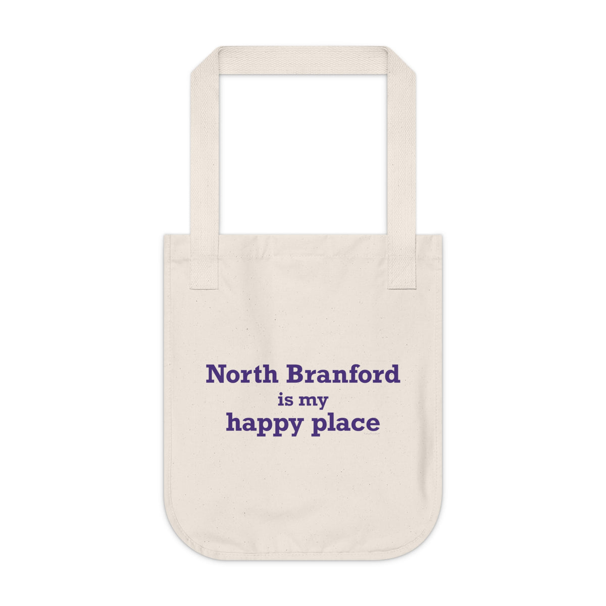 North Branford is My Happy Place Organic Canvas Tote Bag