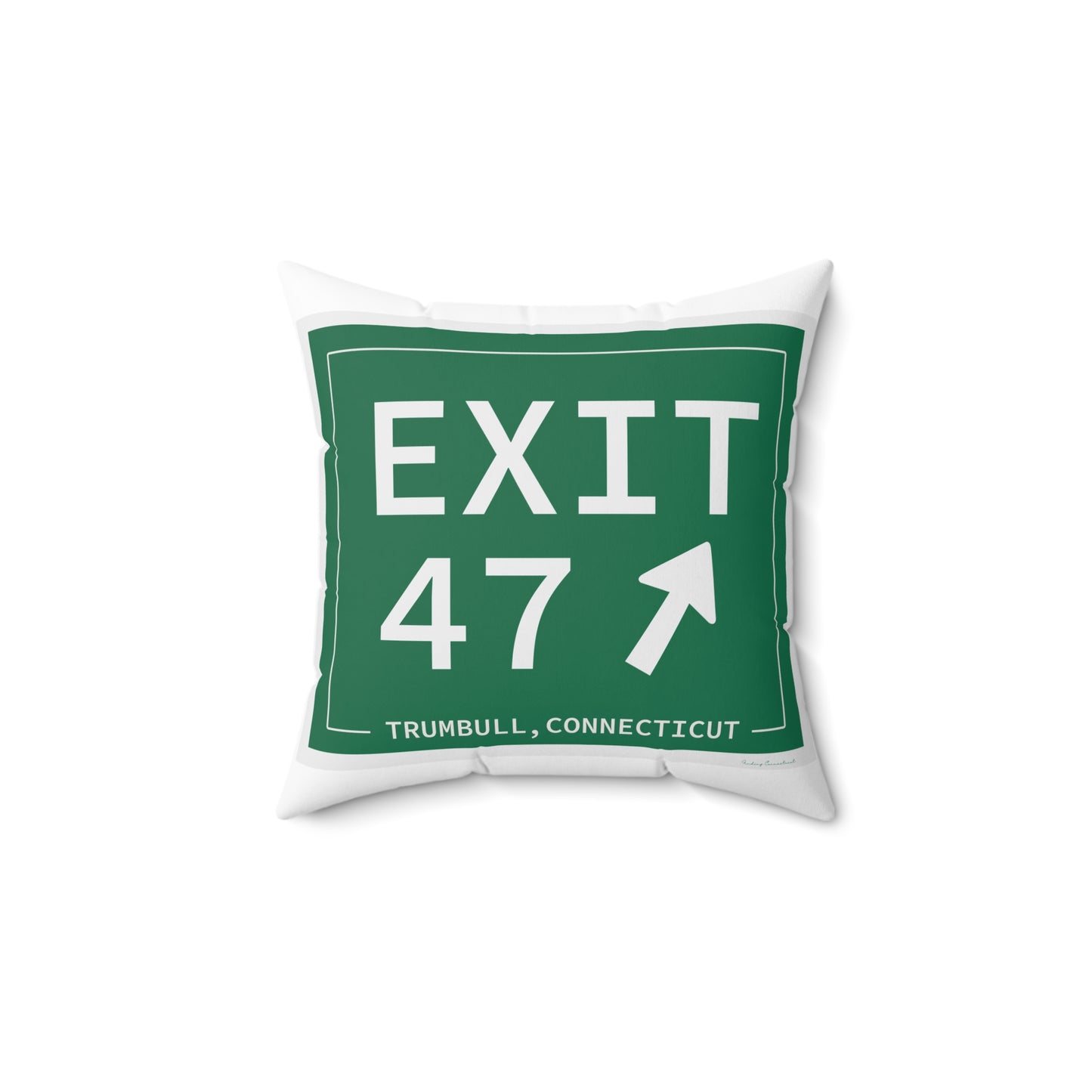Vintage Exit 47 Merritt Parkway Sign Spun Polyester Square Pillow