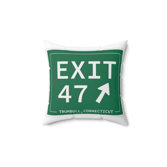 Vintage Exit 47 Merritt Parkway Sign Spun Polyester Square Pillow