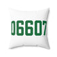 06607 Bridgeport Connecticut Zip Code Spun Polyester Square Pillow