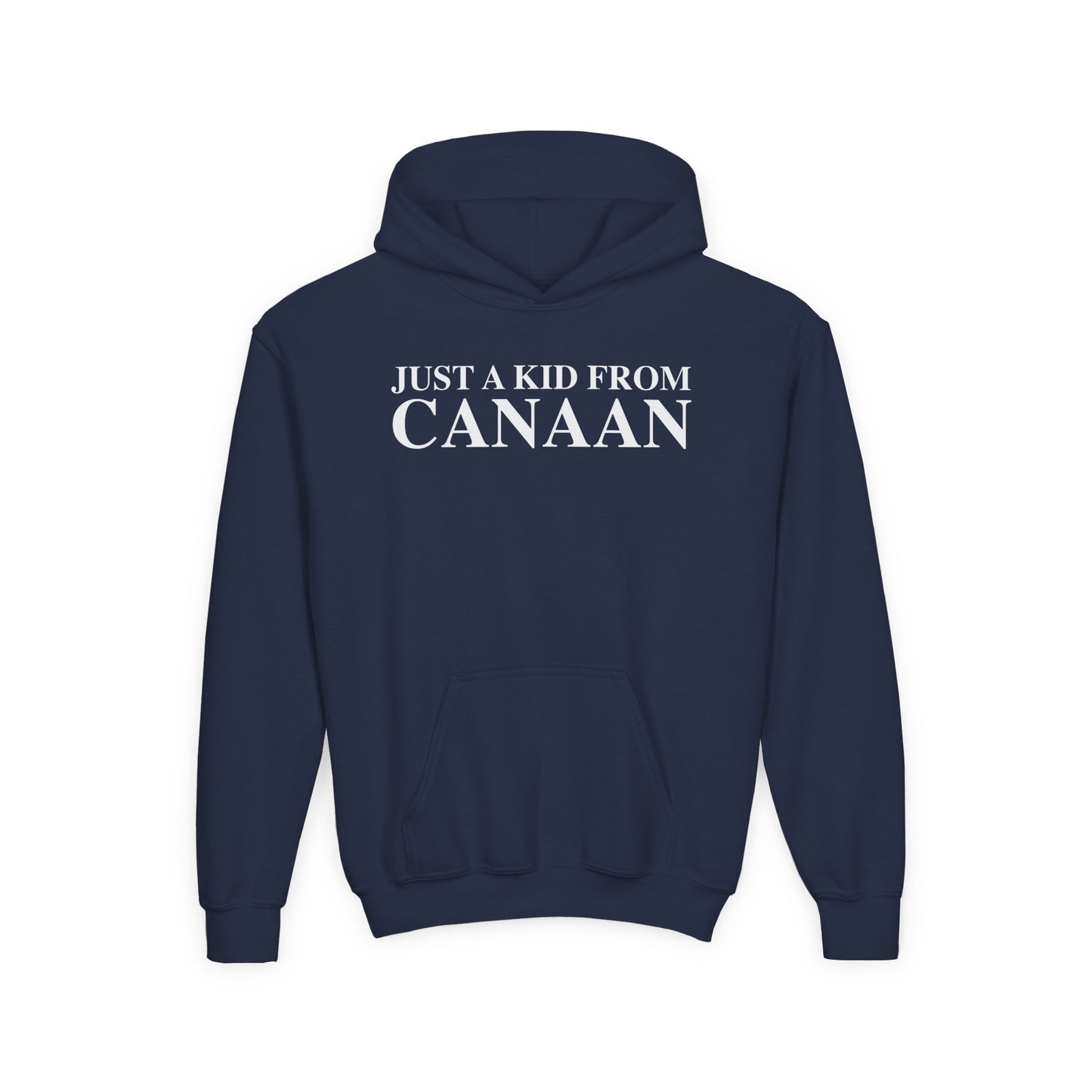 Just a kid from Canaan Youth Heavy Blend Hooded Sweatshirt