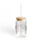 Westport Love Glass Can with Straw and Lid, 16oz