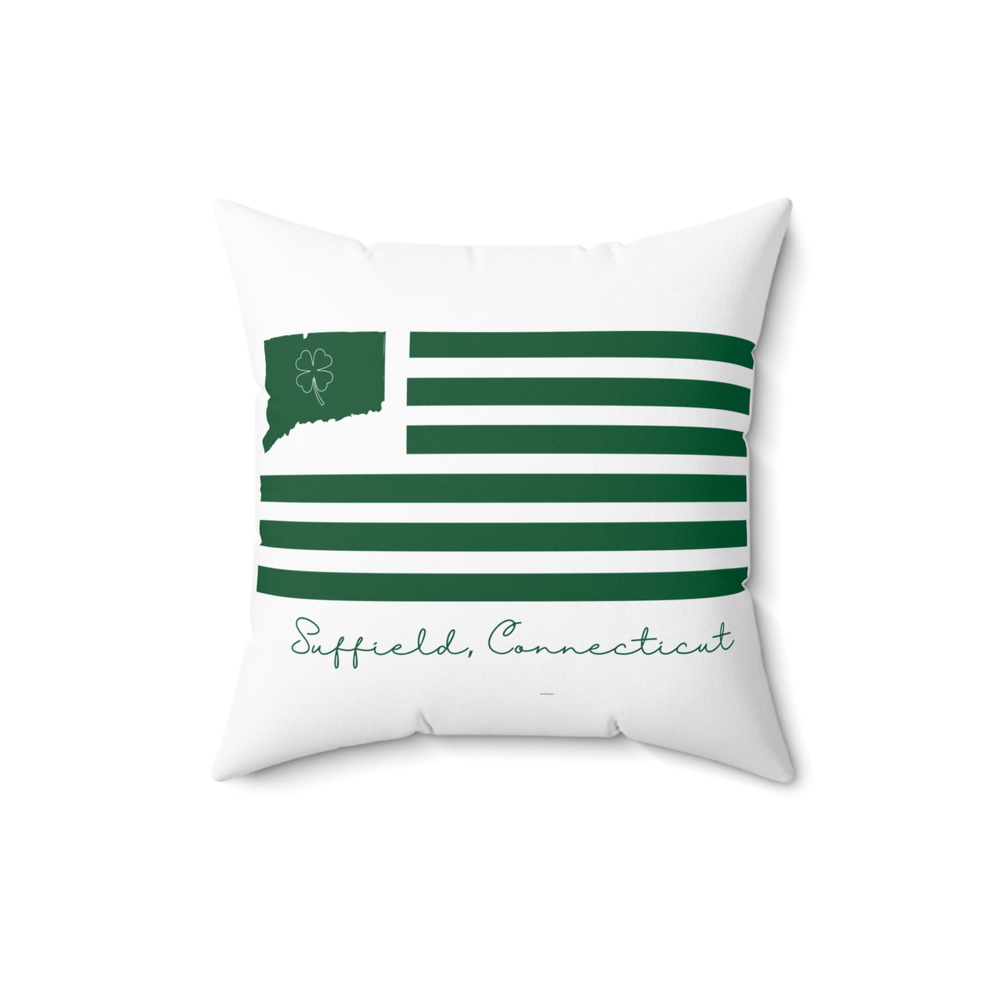 Suffield Connecticut St. Patrick’s Day Flag Spun Polyester Square Pillow
