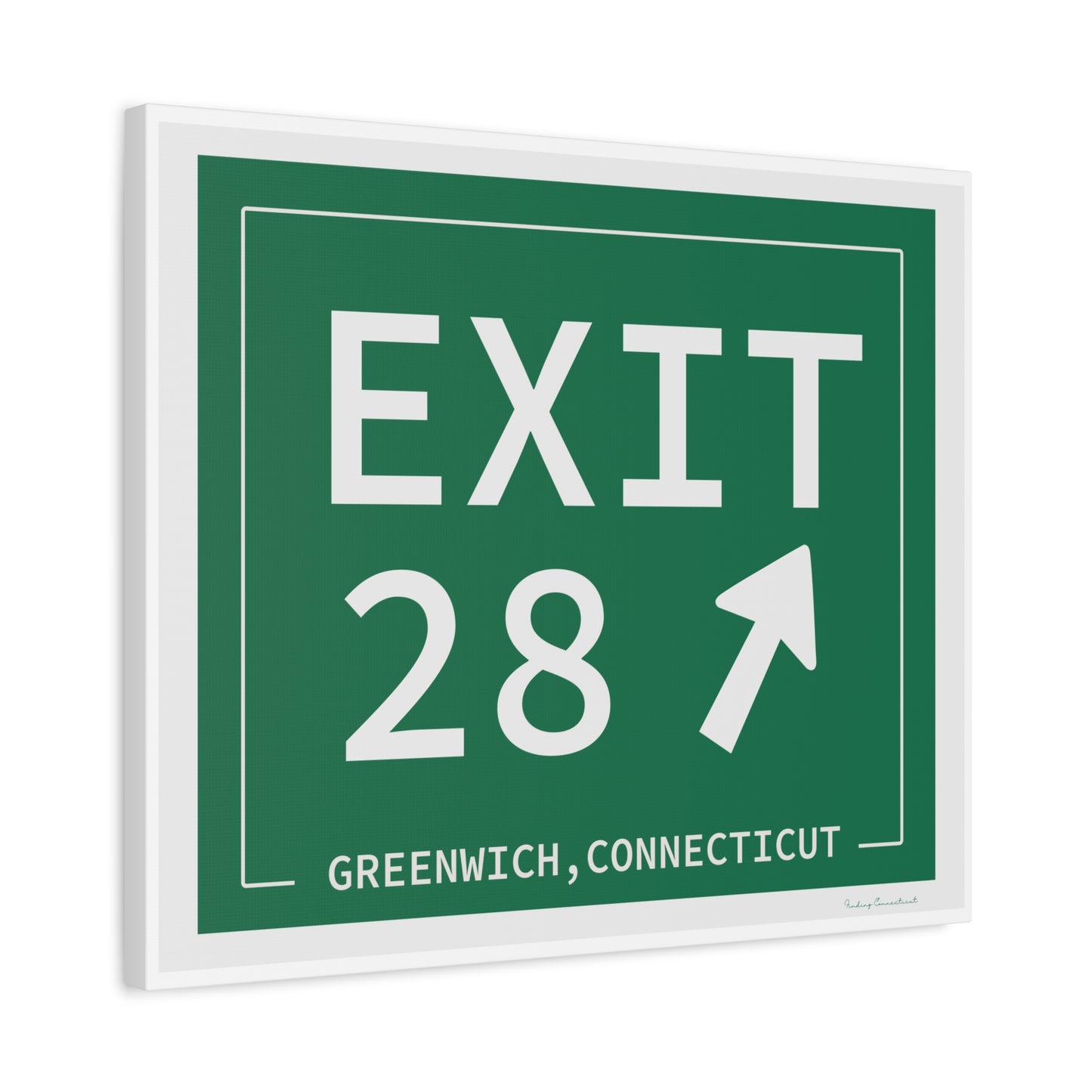 Vintage Exit 28 Merritt Parkway Sign Matte Canvas, Stretched, 1.25"