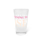 Just a kid listening to Goose - Peach & Pink Pint Glass, 16oz