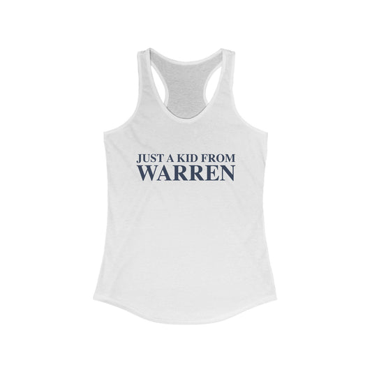 Just a kid from Warren Women's Ideal Racerback Tank Top