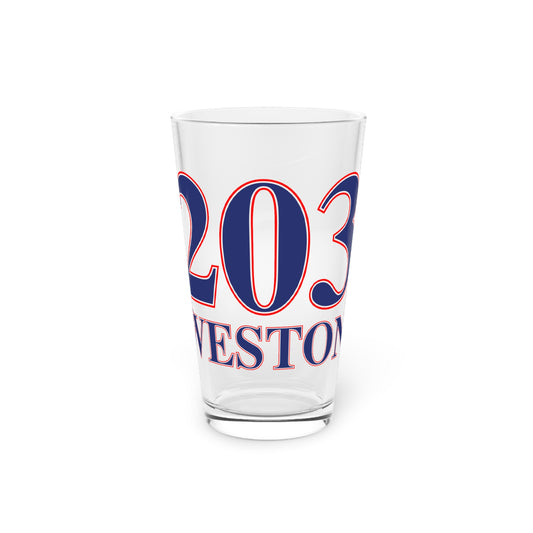 203 Weston Red, White & Blue Pint Glass, 16oz