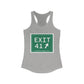 Vintage Exit 41 Merritt Parkway Sign Women's Ideal Racerback Tank Top