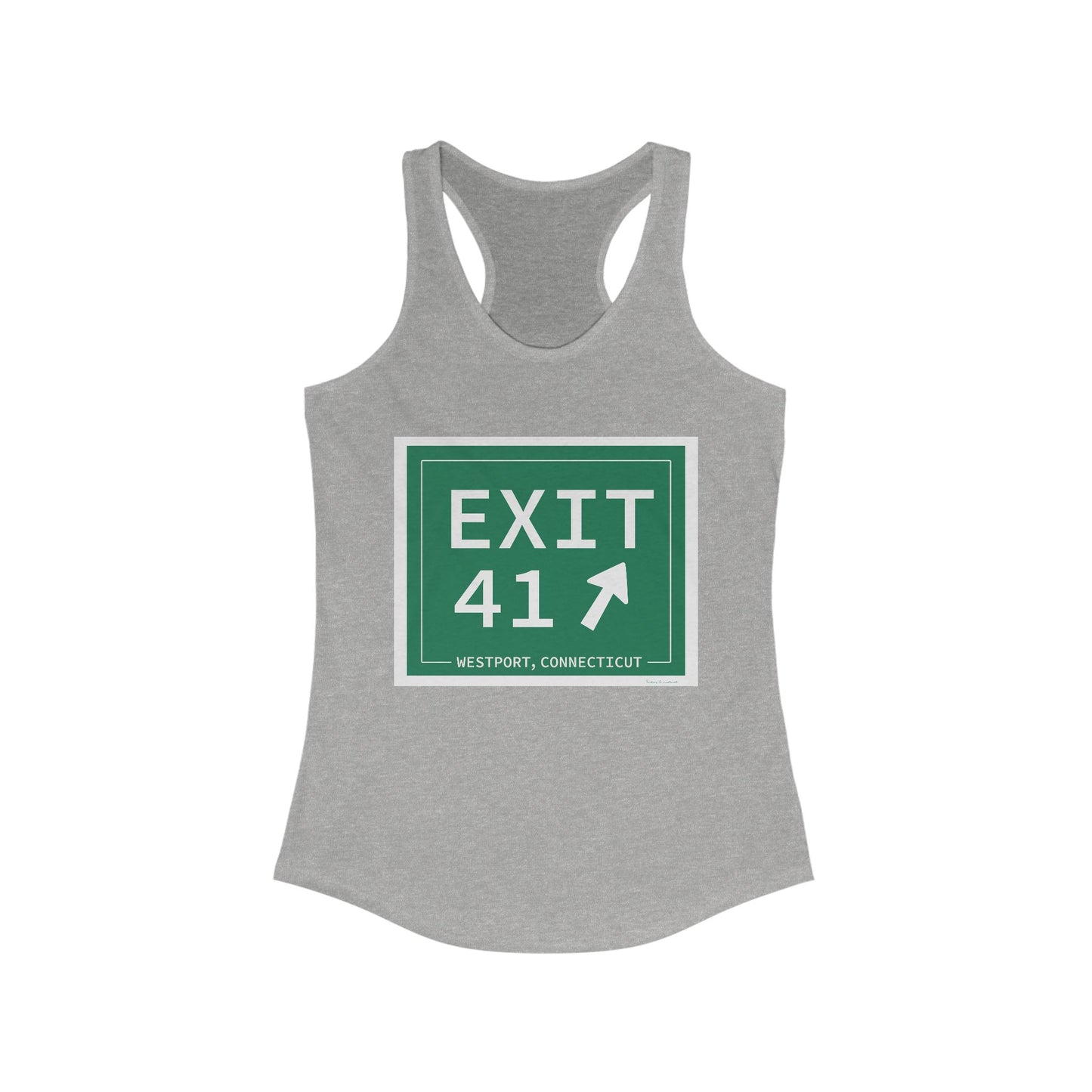 Vintage Exit 41 Merritt Parkway Sign Women's Ideal Racerback Tank Top