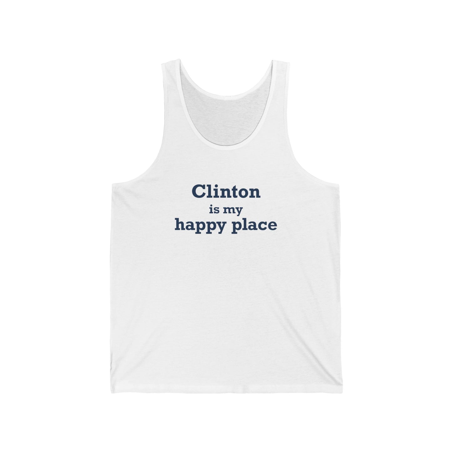 Clinton is My Happy Place Unisex Jersey Tank Top