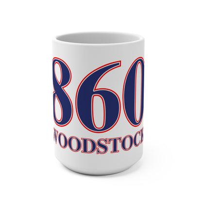 860 Woodstock Red, White & Blue Mug 15oz