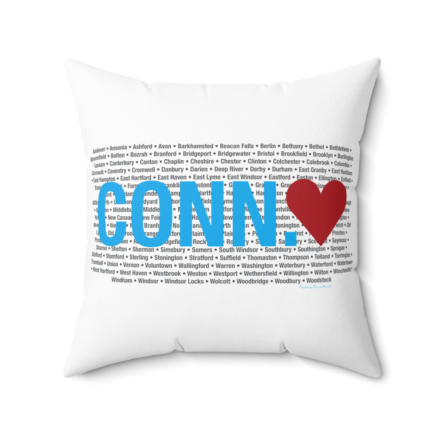Connecticut Love Spun Polyester Square Pillow