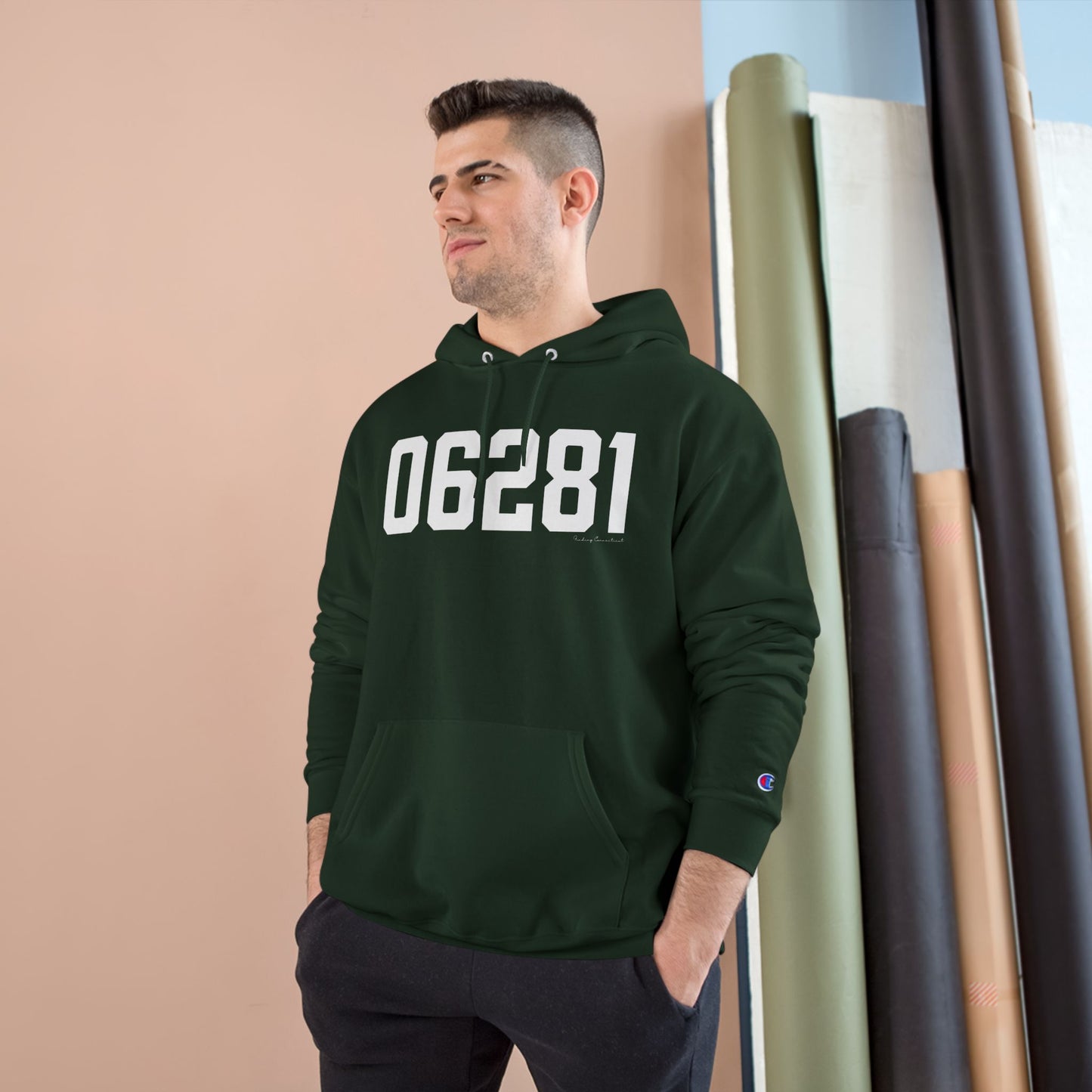 06281 Woodstock CT Zip Code Champion Hoodie