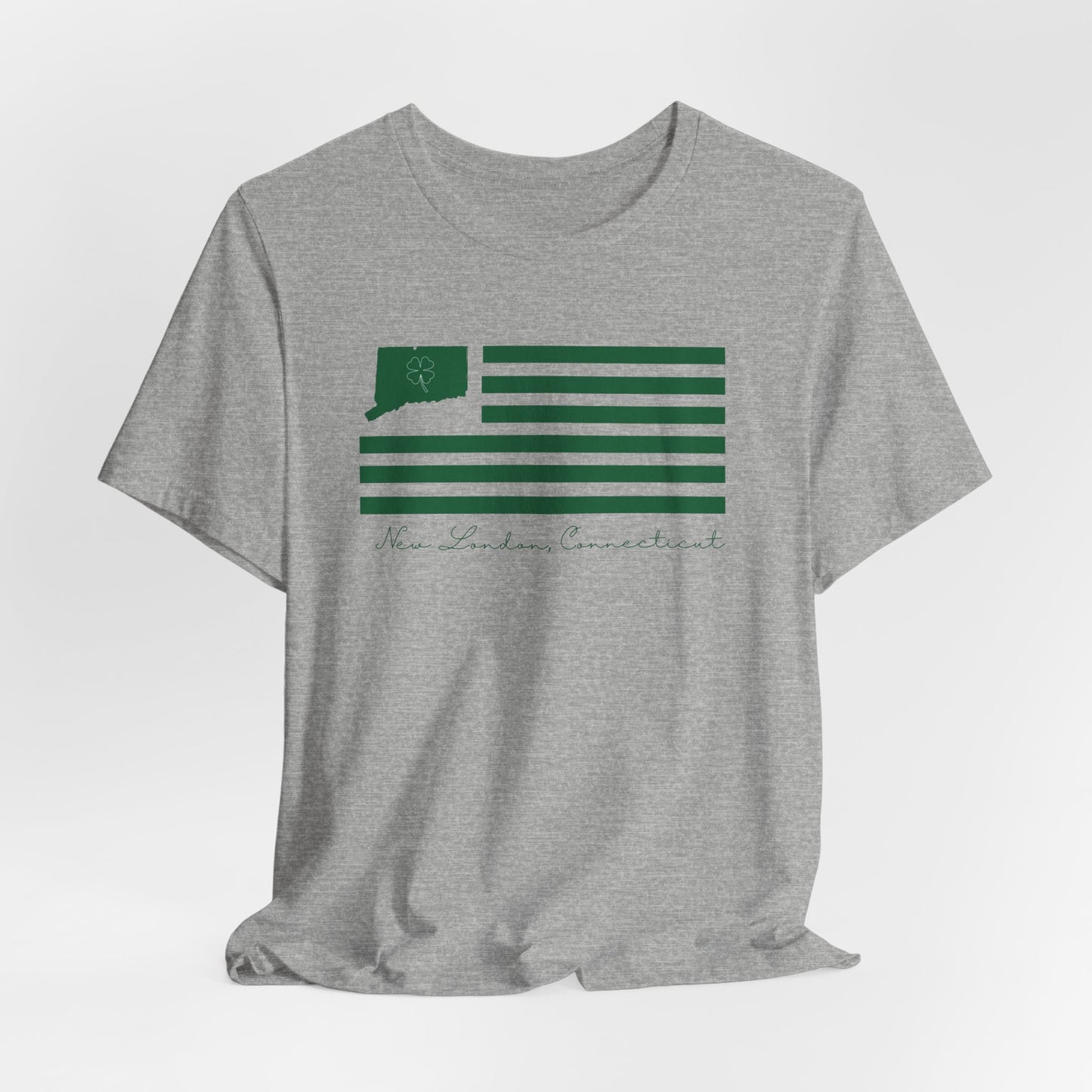 New London Connecticut St Patrick’s Day Flag Unisex Jersey Short Sleeve T-Shirt