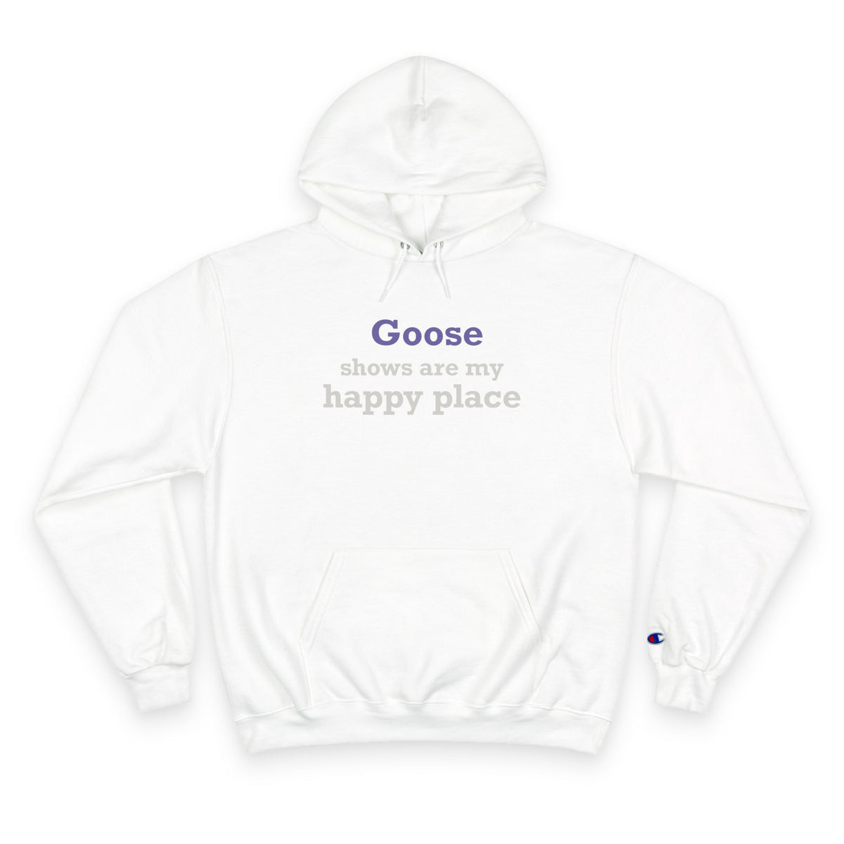 Goose Shows Are My Happy Place - Gray & Purple Champion Hoodie