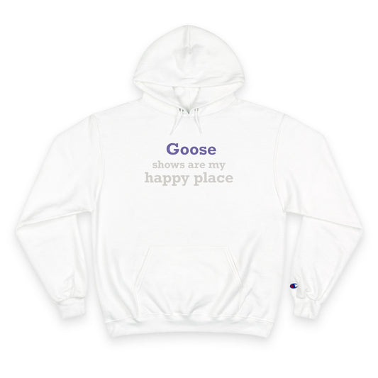 Goose Shows Are My Happy Place - Gray & Purple Champion Hoodie