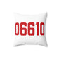 06610  Bridgeport Connecticut Zip Code Spun Polyester Square Pillow
