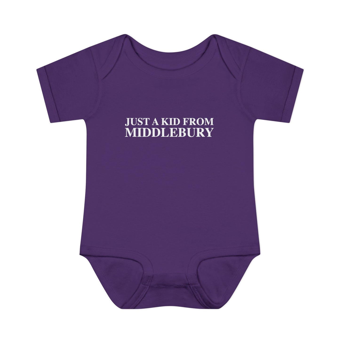Just a kid from Middlebury Infant Baby Rib Bodysuit