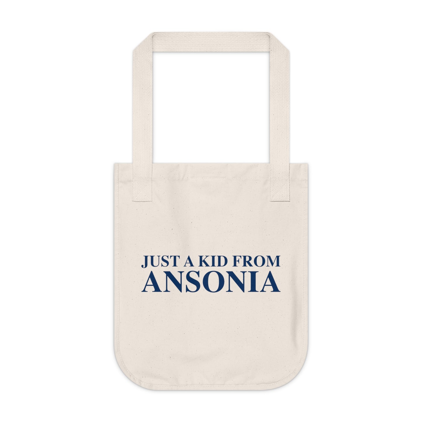 Just a kid from Ansonia Organic Canvas Tote Bag