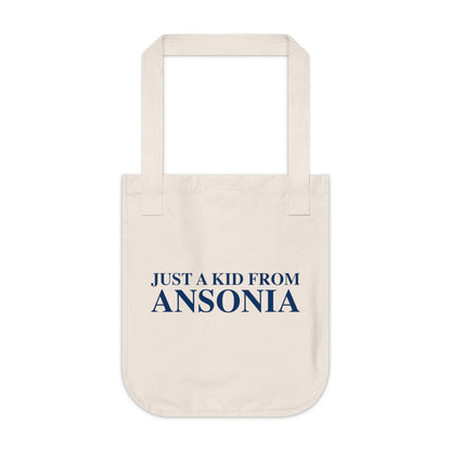 Just a kid from Ansonia Organic Canvas Tote Bag