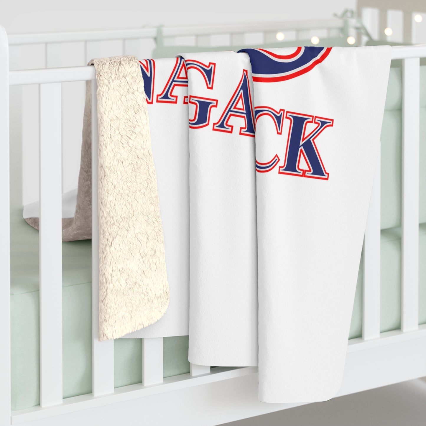 203 Naugatuck Red White & Blue Sherpa Fleece Blanket